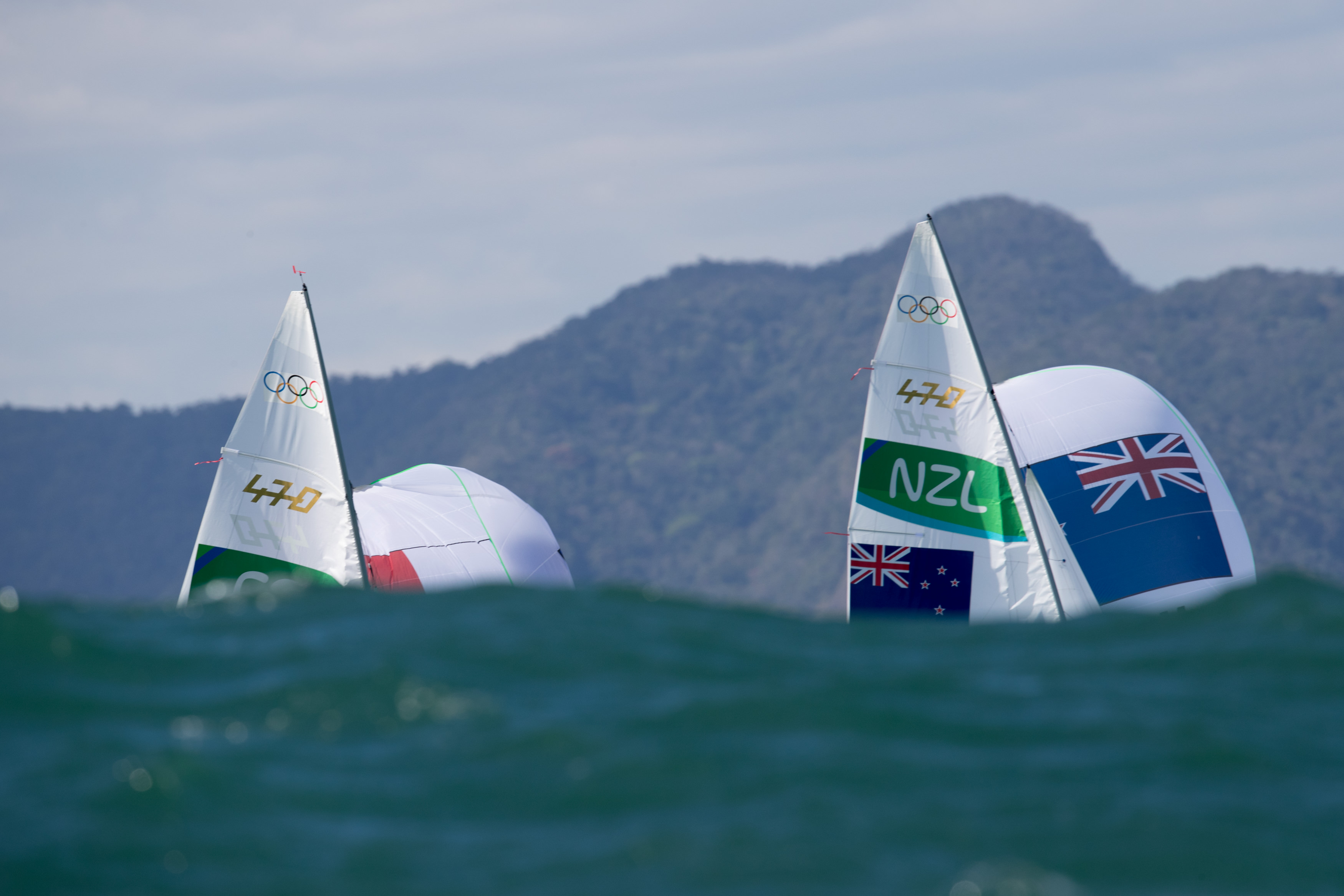 French and New Zealand 470 World Champions get to use a gold 470 logo